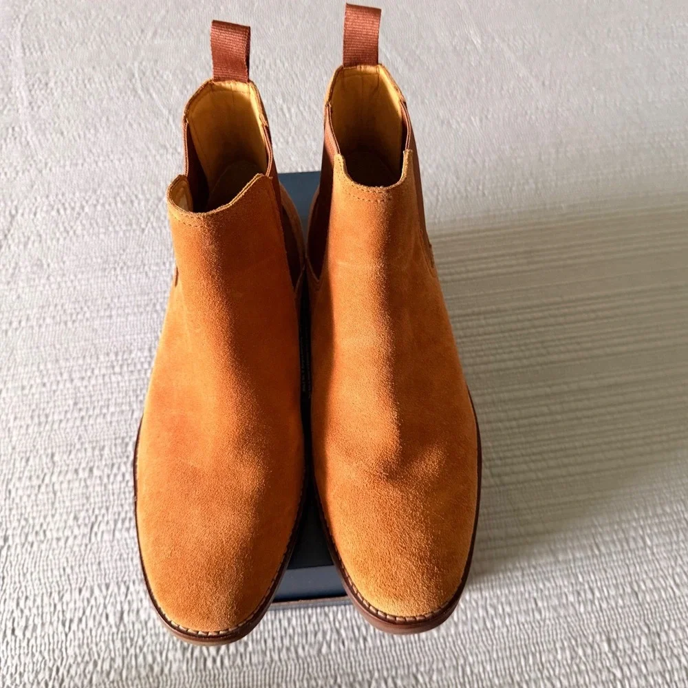 NEW‎ Sperry Mens Gold Cup Exeter Chelsea Boots Tan Suede Size 9.5 W